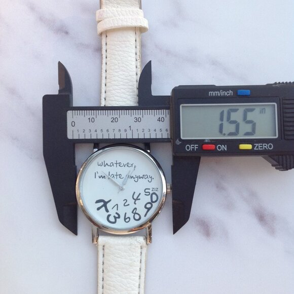 Novelty Procrastinator's Quartz Watch "Whatever, I'm late anyway" Zany Numerals - Picture 10 of 13